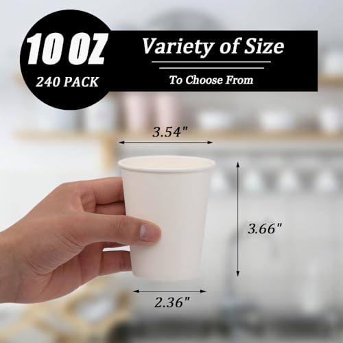 240 Pack Paper Cups 10 oz (10 oz-240 Pack)