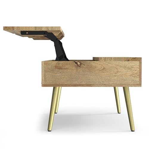 Jager 36" Wide Solid Mango Wood Lift Top Coffee Table in Natural