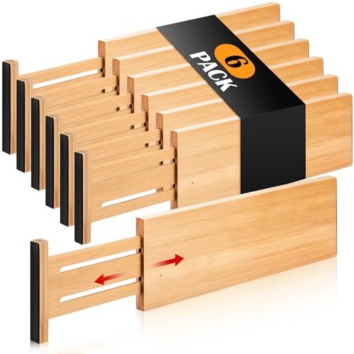 Dresser Drawer Organizers 6 Pack (For 12.5-17in deep drawers inner size)
