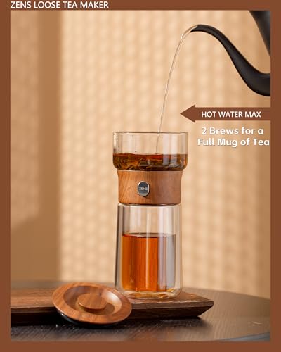 Glass Infuser Teapot (02-Teak Wood / 9oz)