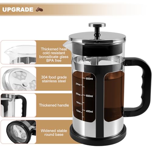 French Press Coffee Maker (silver)