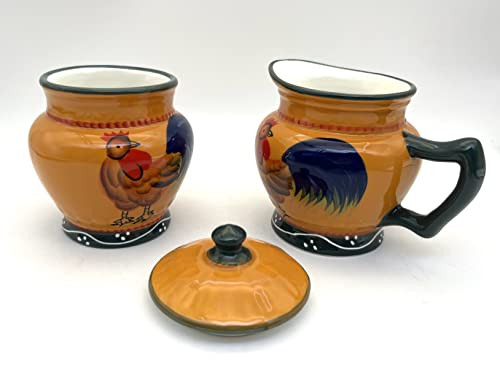 Rooster Creamer and Sugar Bowl Set (Rooster)