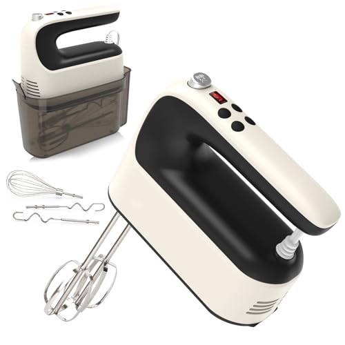 9 Speed Digital Hand Mixer Electric (Creamy/Black)