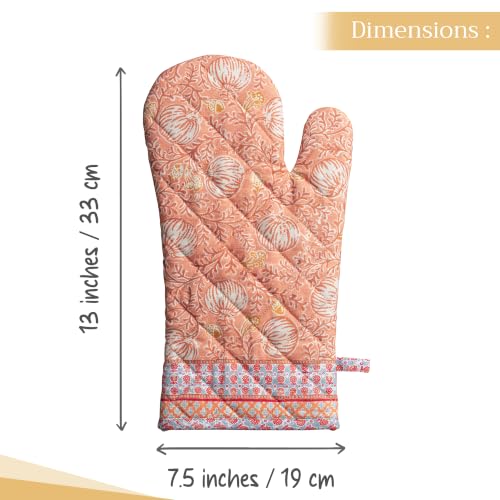 Maison d'Hermine Oven Gloves 100% Cotton Oven Mitt (033 - Harvest Festival / 7.5" x 13" (Oven Mitt))