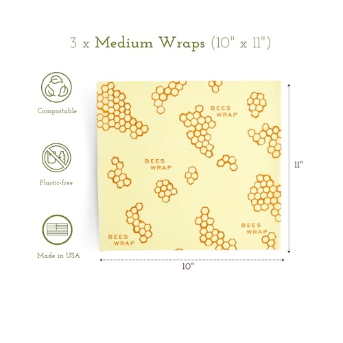 Beeswax Food Wraps (Honeycomb Medium 3 Pack / 3pk Medium)