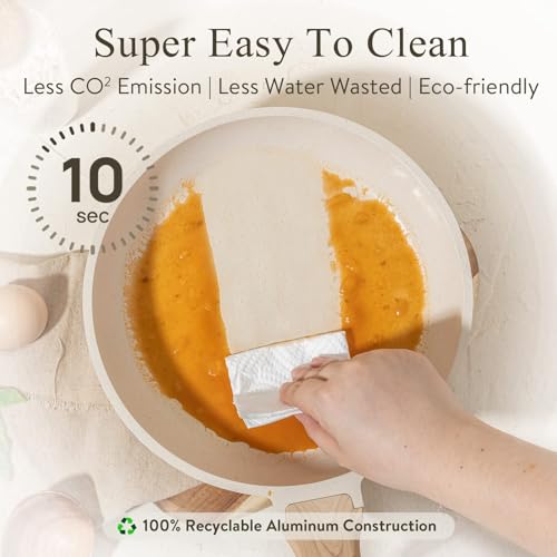 10 Inch Non Stick Cream White Frying Pan (Cream White / 10")