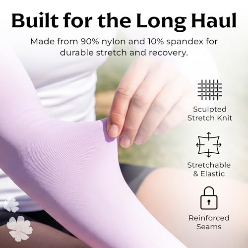 Women’s Cooling Arm Sleeves (1 Pair: Pastel Purple / One Size)