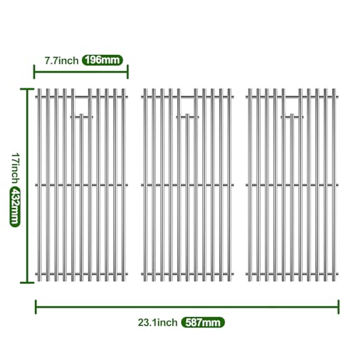17" Grill Grates for Charbroil Infrared 3 Burner 463242515 463242516 466242515 466242516 G466 (17" D x 23.1" W)