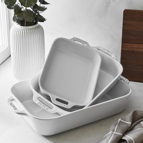 Ceramic 3 pc Rectangular Baking Dish Set (3-pc / White)
