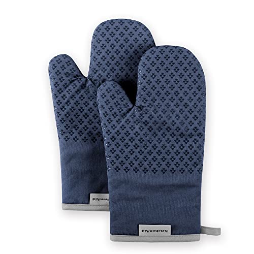 Asteroid Oven Mitt Set (7"x12.5" / Blue Willow)