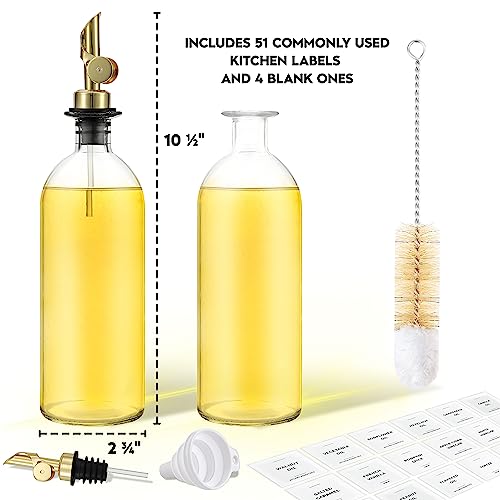 Olive Oil Dispenser Bottle (16.9 fl oz (2-Pack) / Gold)