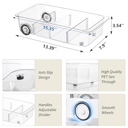 Roll Out Refrigerator Organizers and Storage (3 Compartments)