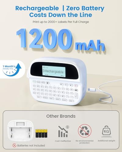 M950 Label Maker Machine with 5 Color Tapes Rechargeable Labeler (label maker with 5 tapes)