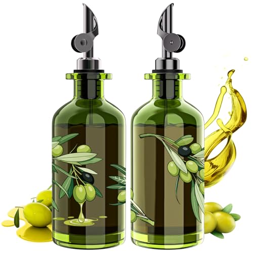Olive Oil Dispenser Bottle Set of 2 (Printed Bottle / 12oz/350ml (Set Of 2))