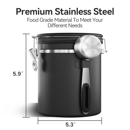 Coffee Canister with Window (Black / 16 oz)