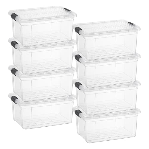 11 Quart Clear Plastic Storage Boxes with Lids (11 Quart)