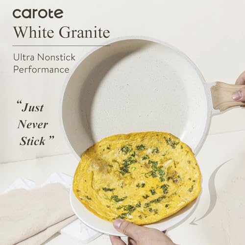 12 Inch Non Stick Frying Pan (Cream White / 12")