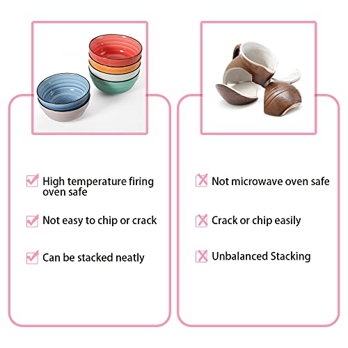 Ceramic Cereal Bowls (Multicolor 6 inch)