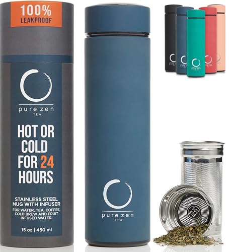 Insulated Tea Infuser Bottle (Blue)