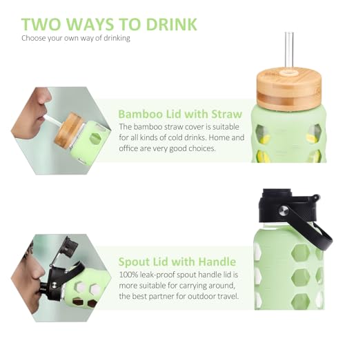 Glass Water Bottle (Mustard / 32 Ounces)