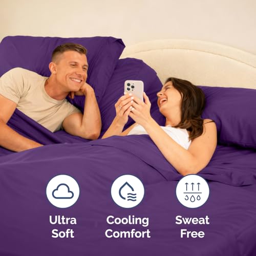 Flex Top Split Head King 4 Piece Sheet Set (36 - Purple / Split Head/Flex Top)