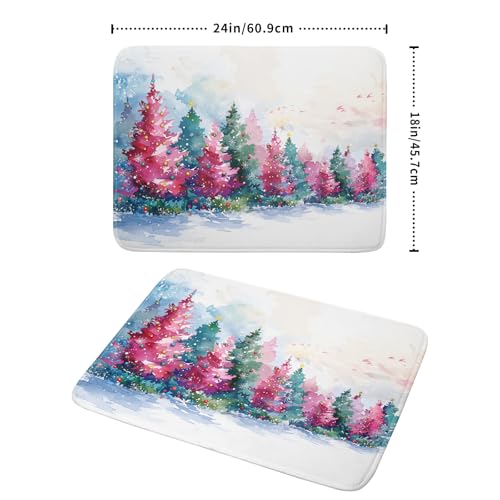 Christmas Dish Drying Mat 18 X 24 in Decorative Drainer Pad for Kitchen (Xmas Tree Painting - Multi / 24" x 18")