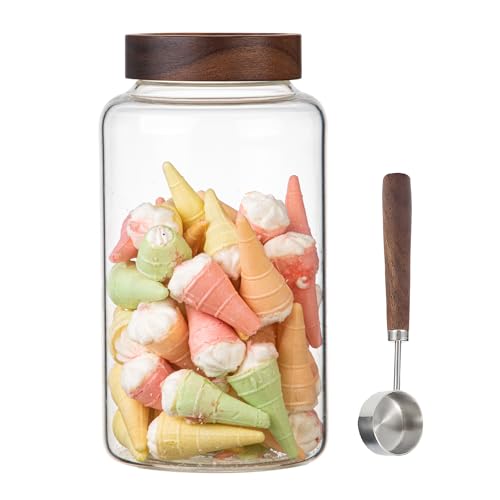 Large Glass Coffee Jars with Spoon (2300ml/77oz)