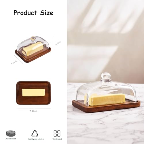 Glass butter dish with lid