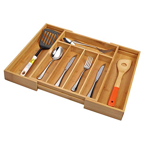 Bamboo Cutlery Silverware Tray (Natural / Small)
