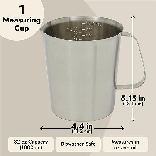 4 Stainless Steel Metal Measuring Cups