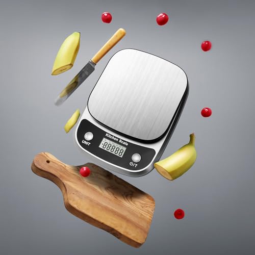 Food Kitchen Scale Digital Weight Grams and Oz 10kg (Silver-K1905-10kg)