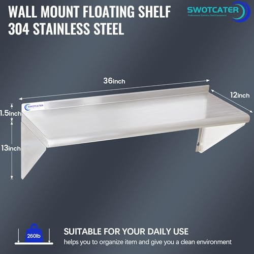 Stainless Steel Shelf 2 Pack 12"x36" (2 Piece Set / 12"x36")
