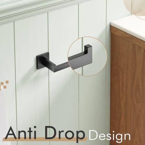 Black Toilet Paper Holders Bathroom Toilet Paper Roll Holder SUS304 Stainless Steel Contemporary Wall Mounted