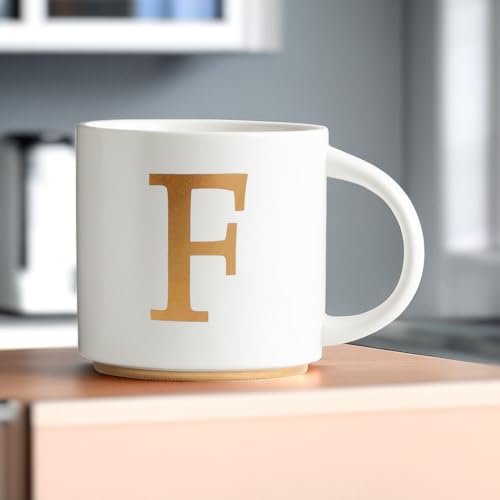 Monogram Ceramic Mugs (gold-F)