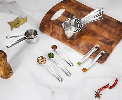 Premium 18 10 Measuring Set (Silver / Measuring Cups & Spoons)