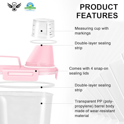 Airtight Rice Storage Container (Pink x 2 / 3L-2pack)