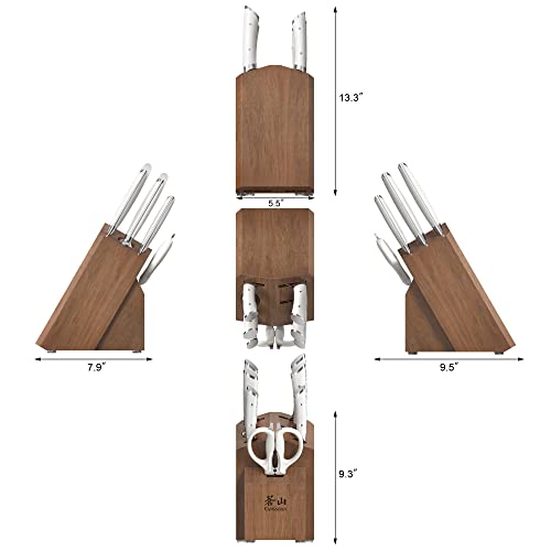 HELENA Series German Steel Forged Knife Block Set (8-Piece / White)