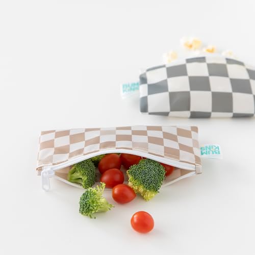 Cloth Snack & Sandwich Bags (Beige Check & Palm Trees)