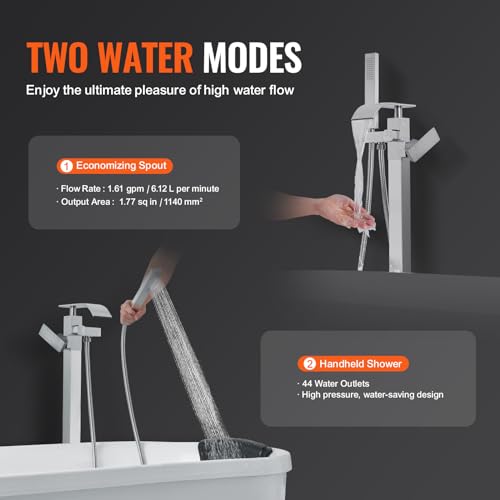 Freestanding Bathtub Faucet (Waterfall / Brushed Nickel)
