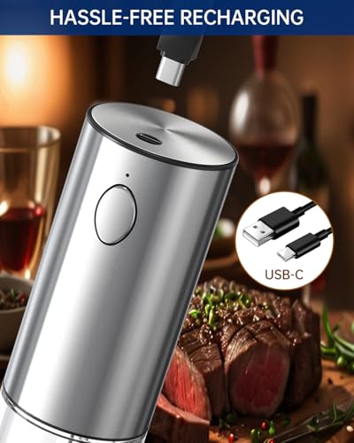 Stainless Steel Electric Pepper Grinder (Silver)