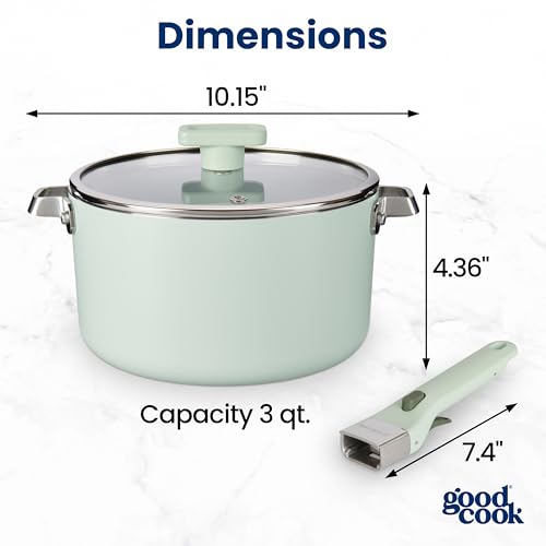 Ceramic Sauce Pan with Removable Handle & Lid