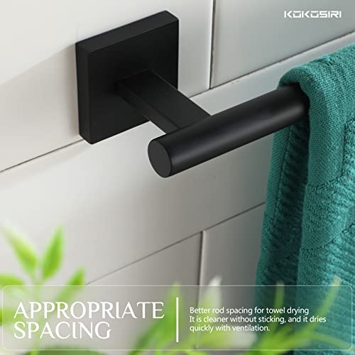 Bathroom Towel Bars 12 Inch Towel Ring Matte Black 30CM Hand Towel Holder for Bath Kitchen Wall Stainless Steel B4005BK (Matte Black / 12-Inch)