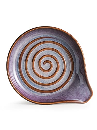 Spoon Rest Ceramic Spoon Holder with Deep Drip Tray for Stove Top