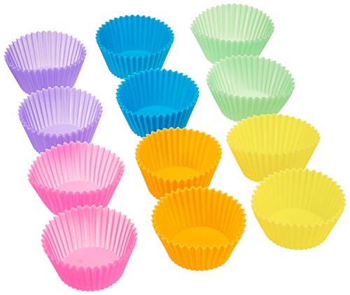 Reusable Non Stick Silicone Baking Cups (Multicolor / Pack of 12)