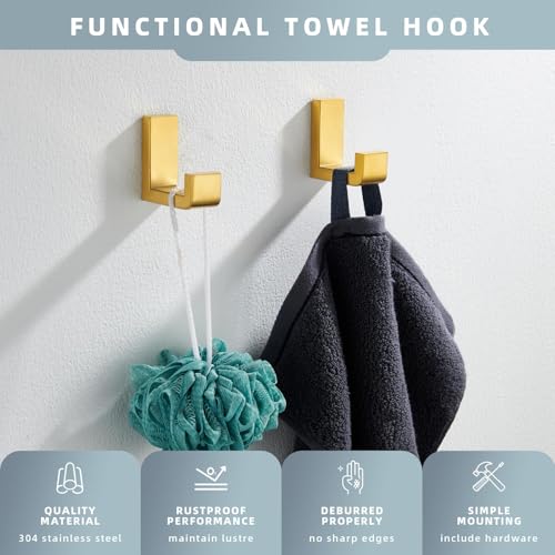 Towel Hooks Brushed Dark Gold (2 Pack / Brushed Dark Gold)