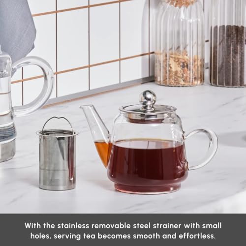 Dora Glass Teapot (Medium / Silver Transparent)