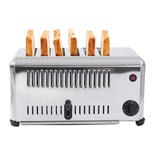 Commercial Toaster 6 Slices Stainless Steel Pop