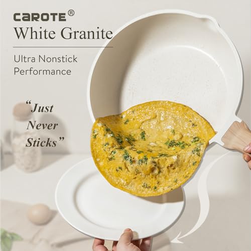 Nonstick Pots and Pans Set (Off-White / 11 Piece)