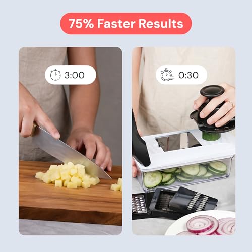 Pro Core Vegetable Chopper & Mandoline Slicer (White/Black / 9-in-1)