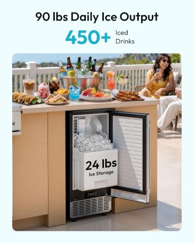 15" Under Counter Ice Maker (Black Silver)
